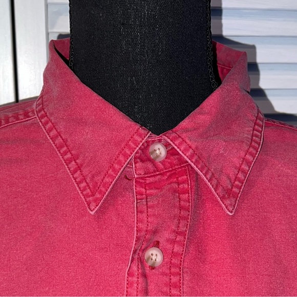 Vintage Men’s LL Bean Classic Button Down Shirt Red Size Large - Picture 4 of 10